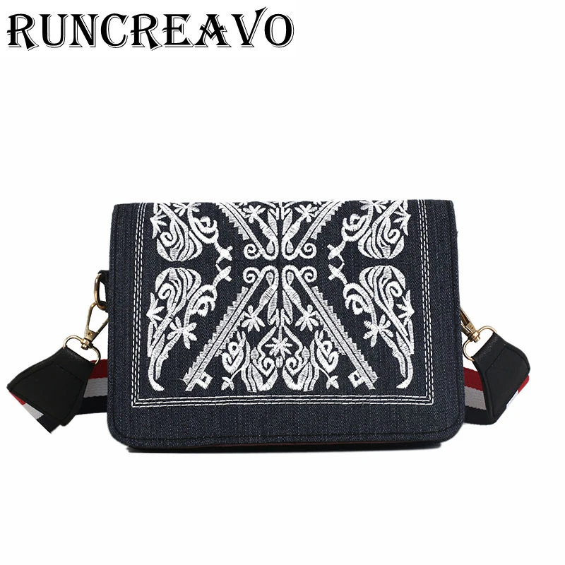 

2019 new Flap Fashion Embroidery Messenger Bag for Women Flowers Ladies Small Crossbody Bags Famous Brands Designers Bag bolsa