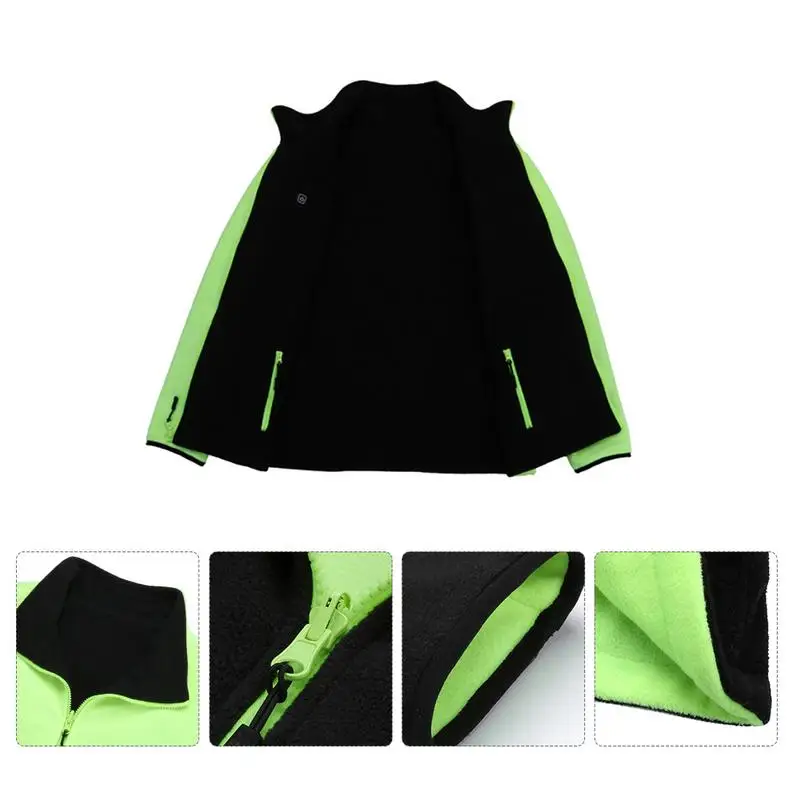  Double Side Wear Men Winter Outdoor USB Infrared Heating Hooded Jacket Electric Thermal Clothing Co