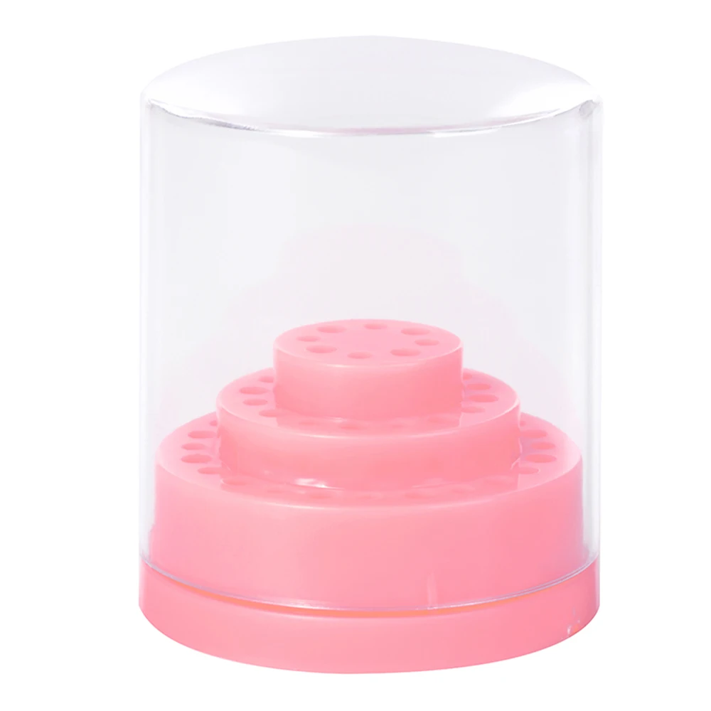 

48 Holes Nail Drill Bit Holder Stand Displayer with Acrylic Cover Nail Drill Bit Container Storage Box Manicure Nail Art Tool