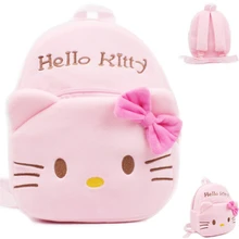 Детский плюшевый рюкзак с мультипликационным принтом «hello kitty» для мальчиков и девочек, школьный рюкзак, сумка через плечо, рюкзак для маленьких мальчиков и девочек