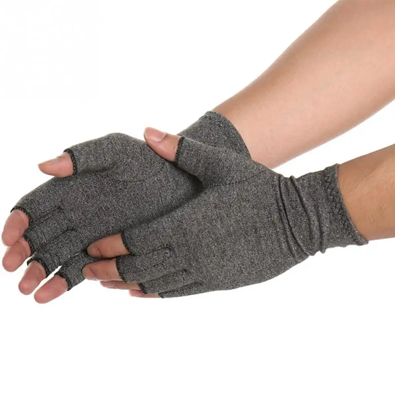 1 пара, женские, мужские, хлопковые, эластичные, терапевтические, с открытыми пальцами, компрессионные перчатки для артрита боли в суставах, облегчающие перчатки для велоспорта