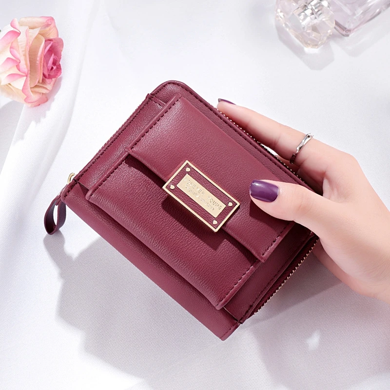

2019 Summer Small Wallet Ladies Short Mini Fashion Coin Purse Multi-Function Zipper Korean Wallet