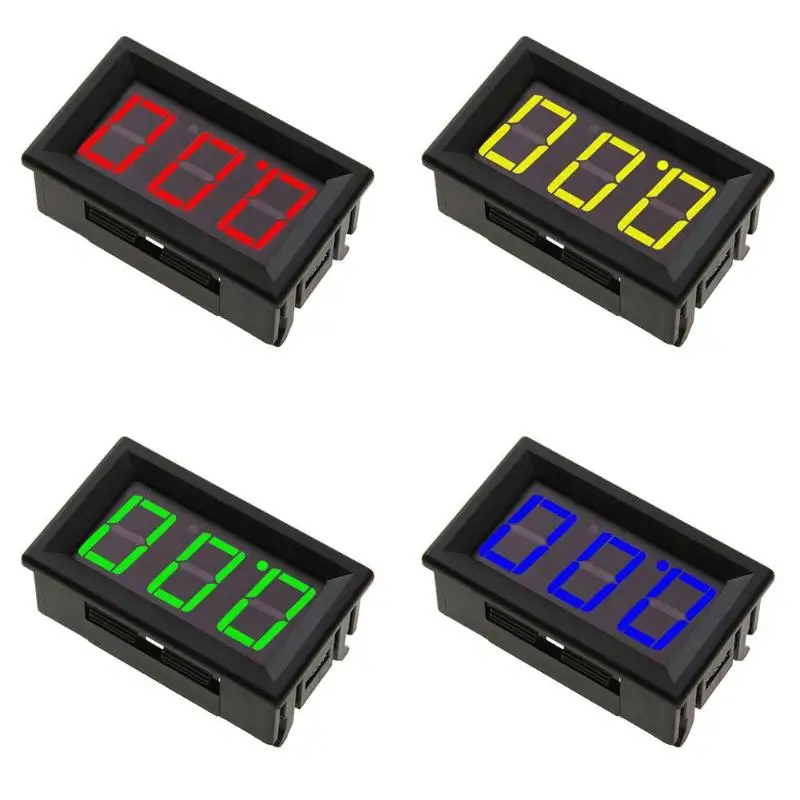 

0.56 inch Practical Mini Digital Voltmeter DC0-100V Panel Amp Volt Voltage Meter Tester With 3 Wires Red Yellow Blue LED Display