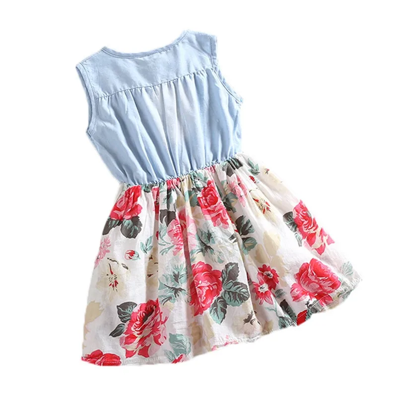 Cute Baby Girls Princess Dress Lovely Hot Kids Jean Denim Bow Flower Ruffled Sundress Dress For Girls Clothing Cute Baby Girls Princess Dress Lovely Hot Kids Jean Denim Bow Flower Ruffled Sundress Dress For Girls Clothing