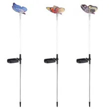 Mrosaa 3 шт. Солнечный многоцветный волоконно-оптический Искусственный бабочка светодиодный фонарь для столба прозрачный свет Полюс для Декор для сада