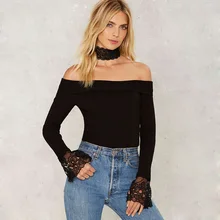 OLOEY Autumn and Winter Lace Women Sweater slit neckline Strapless Sweater thickening Sweater Off Shoulder Pullover Sweaters OLOEY Autumn and Winter Lace Women Sweater slit neckline Strapless Sweater thickening Sweater Off Shoulder Pullover Sweaters