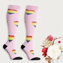 Компрессионные носки спортивные носки для пешего туризма на открытом воздухе унисекс поддержка ног стрейч нейлон Производительность Спорт Бег розовый синий носки