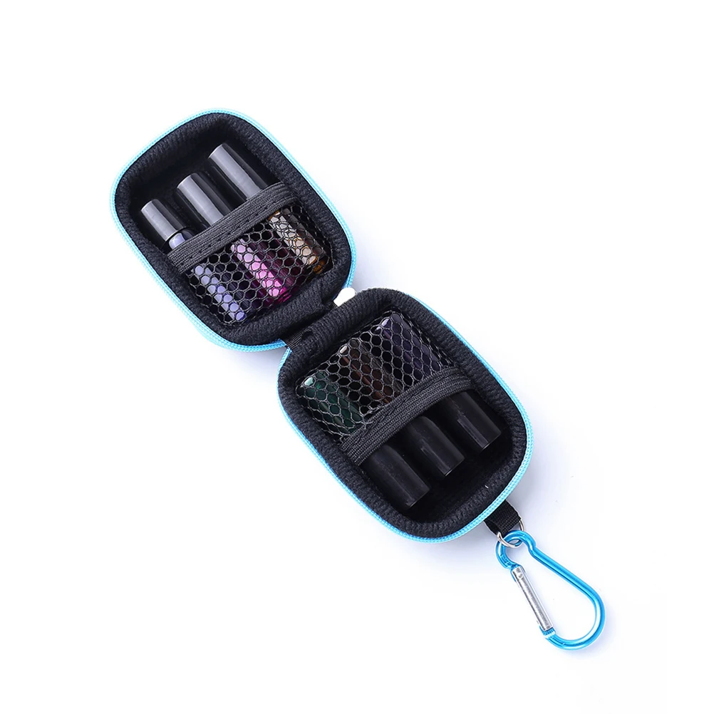 

5ml Bottles Portable Essential Oils Storage Holder Shockproof Storage Bag With Hook Womens Fashion Travel Accessories(Blue)