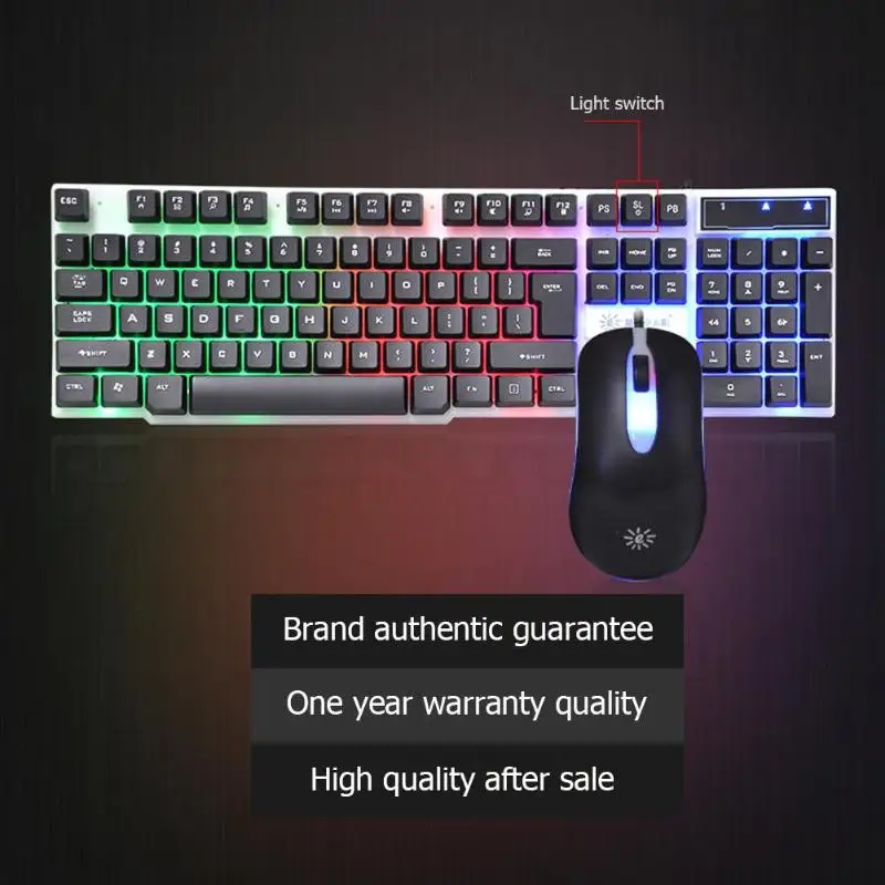 SUNROSE T20 USB Проводная клавиатура с 104 клавишами + мышь защищенный от брызг набор для