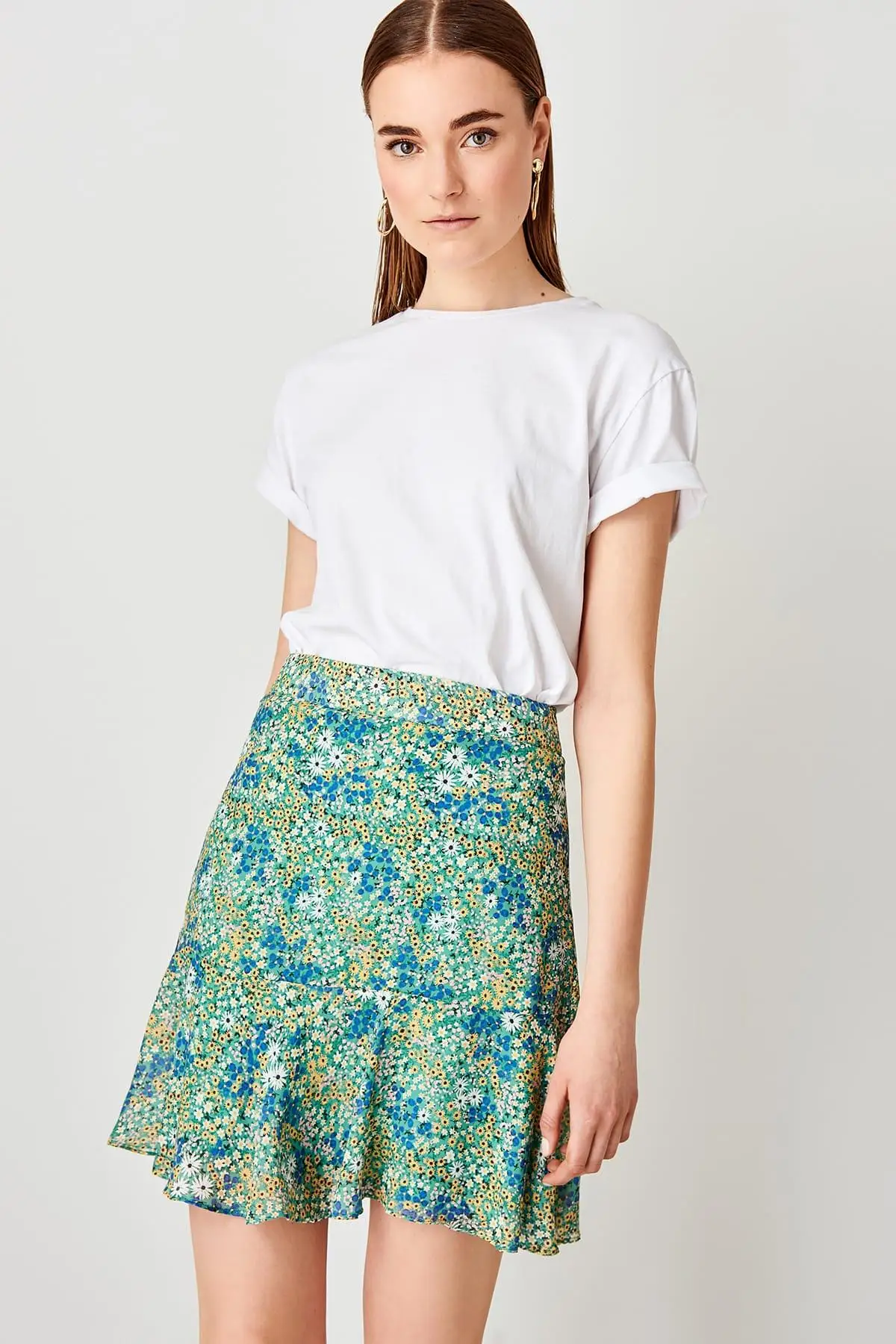 Trendyol Mint Patterned Skirt TWOSS19LJ0260-in Skirts from Women's ...