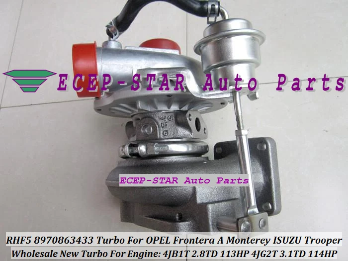 RHF5 VICC 8970863433 Turbo Turbocharger For OPEL Frontera A Monterey ISUZU Trooper Engine 4JB1T 2.8TD 113HP 4JG2T 3.1TD 114HP -