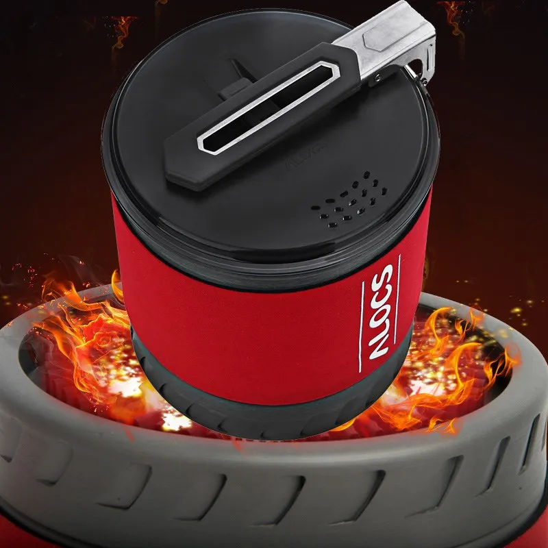 Alocs CW-S10 Acero inoxidable L utensilios de cocina para acampar al aire libre de calefacción rápida manija plegable 1-2 utensilios de mesa para exteriores