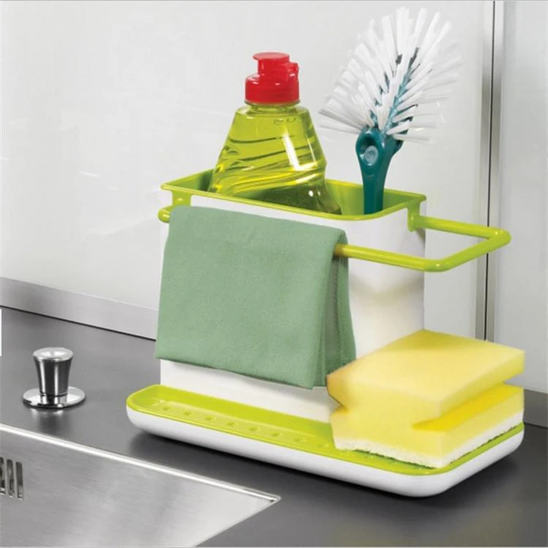 

Sponge Kitchen Box Draining Rack Dish Self Draining Sink Storage Rack Kitchen Organizer Stands Utensils Towel Rack