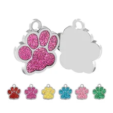 Wholesale 100 Pcs Paw Dog Id Tag nameplate Engraved Name Custom Personalized cat Dog Tags nametag Dog Collar Pet ID Tag Pet Shop quick tag detroit lions nfl bone personalized engraved pet id tag