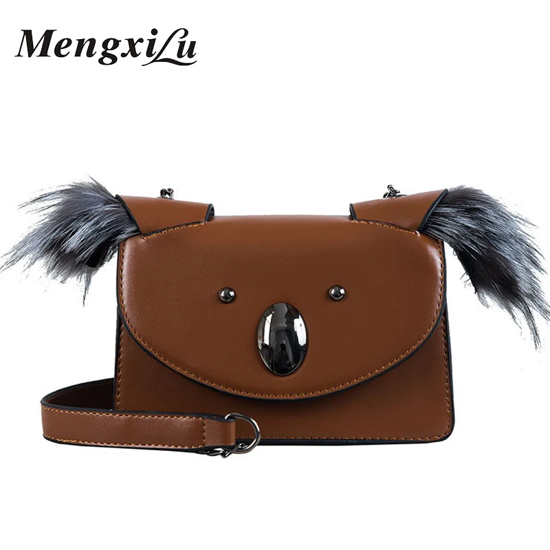 

Cute Small Cover Shoulder Bags Female Cartoon Design High Quality Leather Women Crossbody Messenger Bags Chain Strap Solid Sac