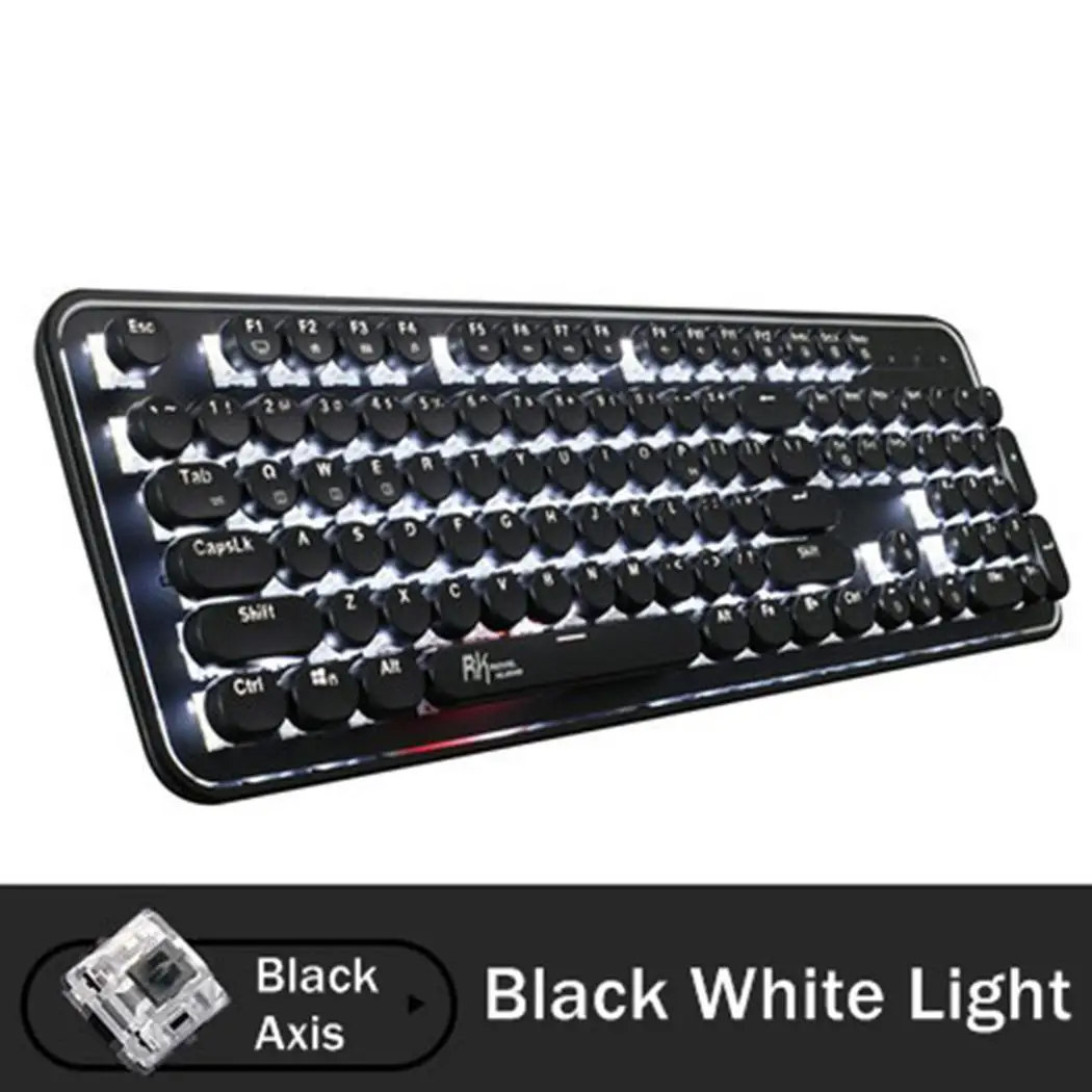 

Punk Style Bluetooth Mechanical Phone Tablet USB+Bluetooth Eat Chicken Game Keyboard 2.00.6mm 200mA 104 keys