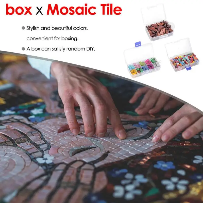 Прозрачная стеклянная мозаичная плитка DIY ремесла смешанные цвета мозаика для детей головоломка Искусство ремесло w/коробка S/M/L