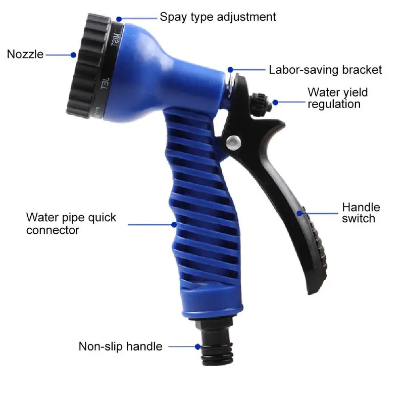 Garden Water Sprayers 7 Patterns Water Gun Household Watering Hose Spray Gun For Car Washing Cleaning Lawn Garden Watering