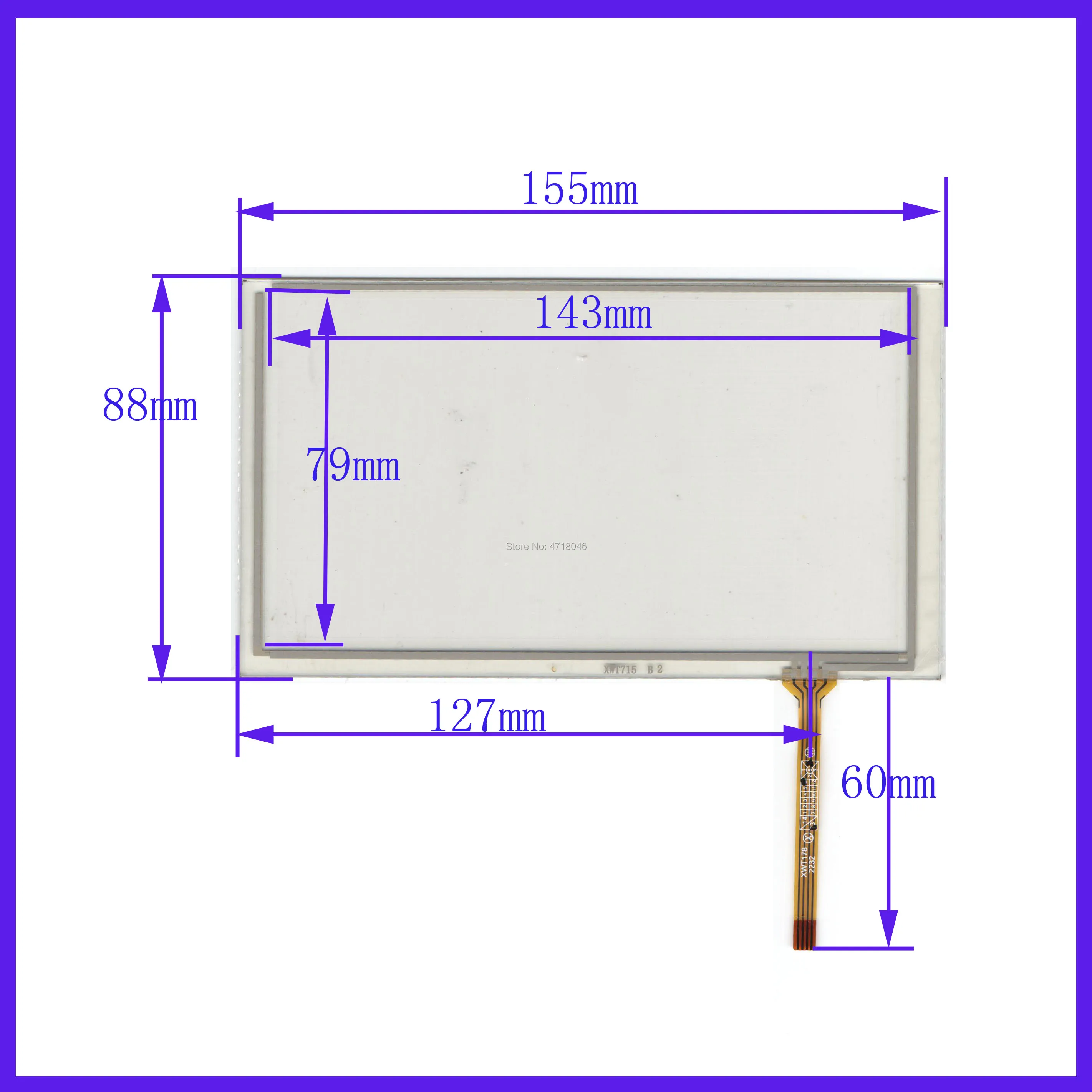 

ZhiYuSun wholesale XWT715 5PCS/LOT 155*88mm 6.2inch 4lines resistance screen for car DVD redio this is compatible 155*88