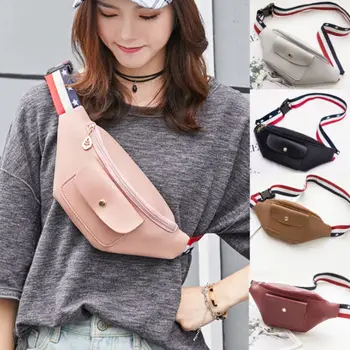 

Women Fanny Pack Steam Punk Leg Bag PU Solid Shoulder Bag Women's Belt Waist Bag Pochete Women Waist Pack