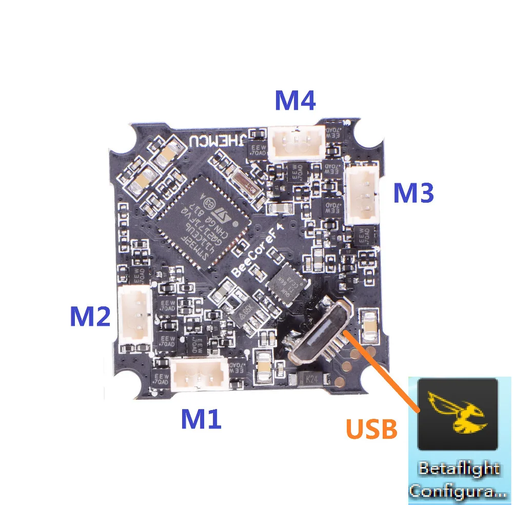 BeeCore F4 OSD встроенный 4в1 10A ESC управление полетом поддержка DSHOT Oneshot125 Multishot PWM для FPV гоночного дрона