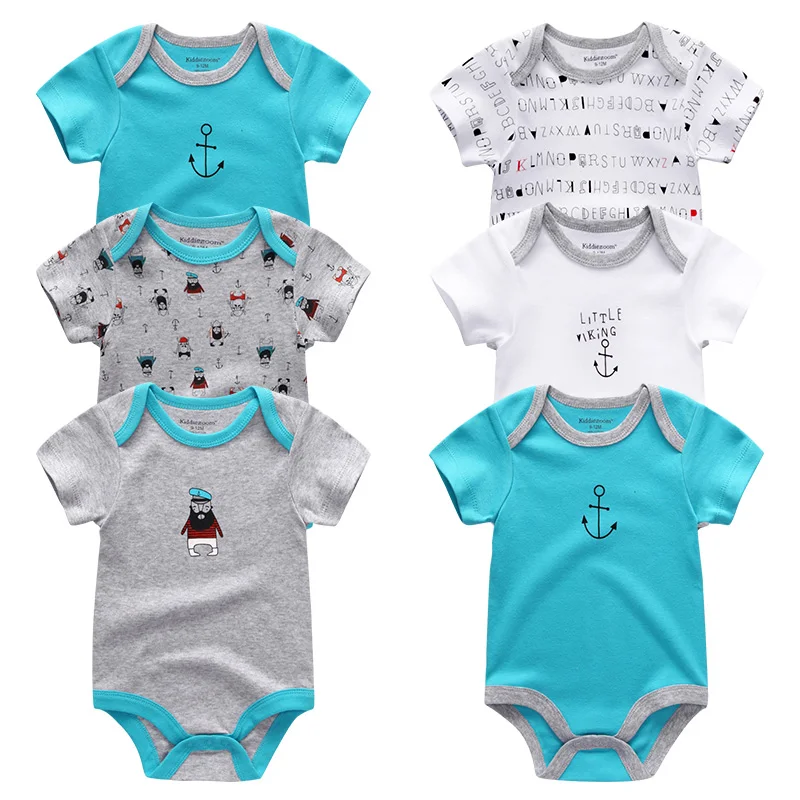 

6Pcs/lot Newborn Baby Clothes Cotton Baby Boys Clothes roupas de bebe 2019 Summer Girls Bodysuits Clothing Toddler Costumes