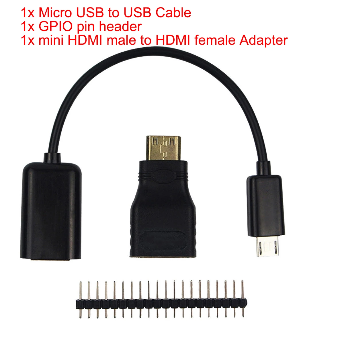 OPQ 3in1 Himbeer Pi Zero Kit Mini HDMI auf Header + адаптер Micro USB GPIO DE|Кабели HDMI| |