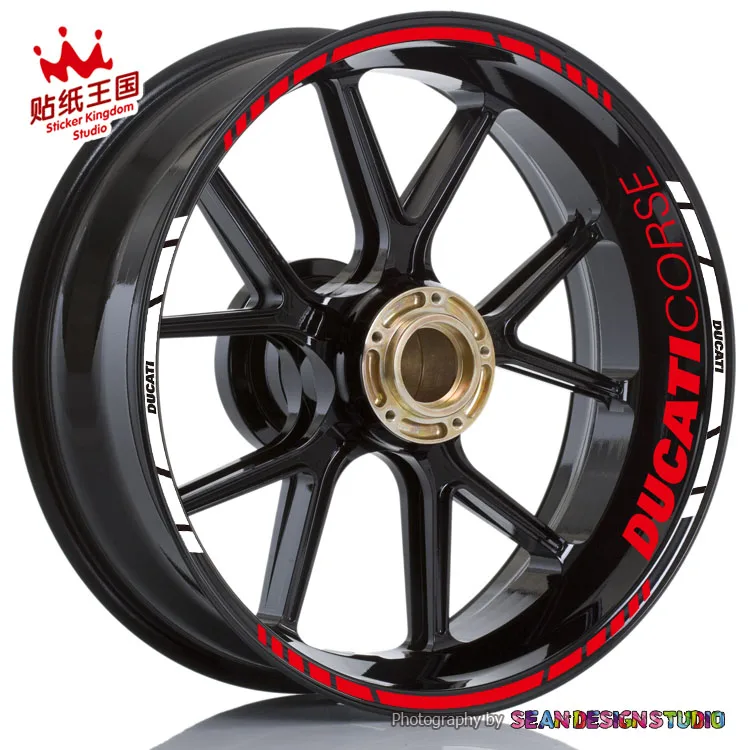 

For Ducati Crose 696 821 848 899 9591098 1199 1299 Multistrada Hypermotard Wheel Sticker Decal Reflective Rim Bike Motorcycle