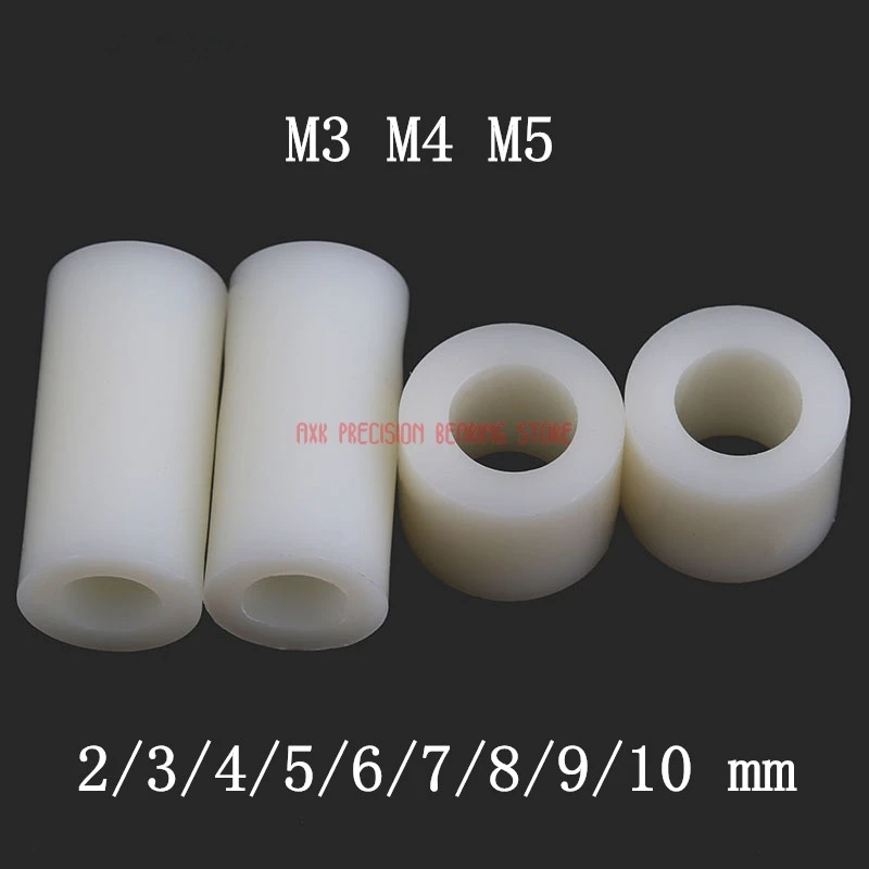 ABS Nylon Standoff Pillars Plastic Unthreaded Spacers Sleeve Bushing M3/4/5/6/8 