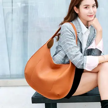 

Solid Color PU Leather Women Handbags Female Top-handle Totes Bags Elelegant Laides Hobos Shoulder Bag Bolsa Feminina 2019 New