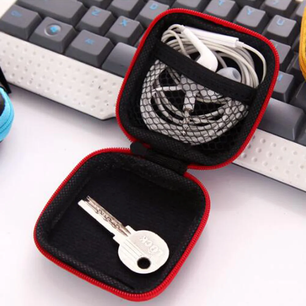 Модный портативный силиконовый мини-кошелек для монет, круглая сумка для наушников, карт SD, кабель, шнур, провод, кошелек для ключей