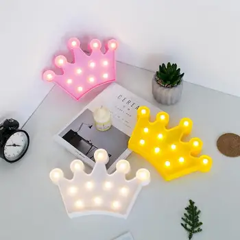 

Creative Crown Shape led Night Light Home Kids Bedroom Wedding Birthday Party Decorative Lighting Lamp Dropship