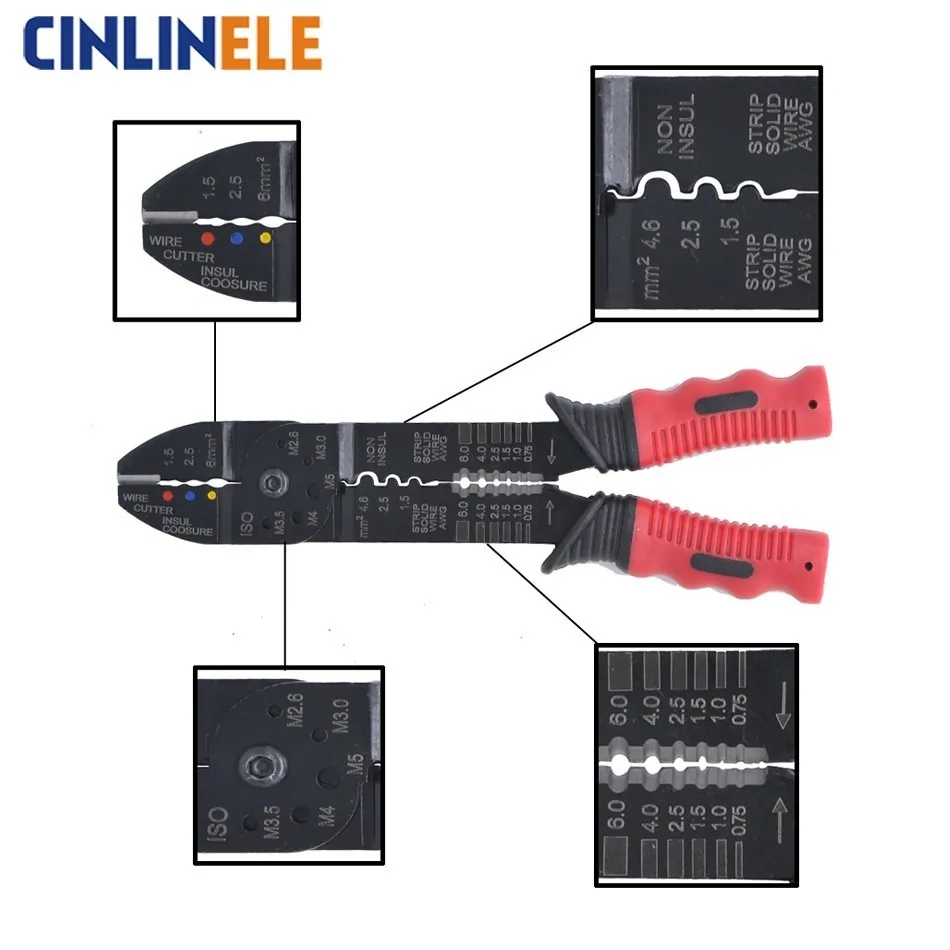 FS 051 MULTI FUNCTIONAL CRIMPING PLIER electrical terminals crimper tools L220mm combination pliers|crimping pliers electrical|crimping