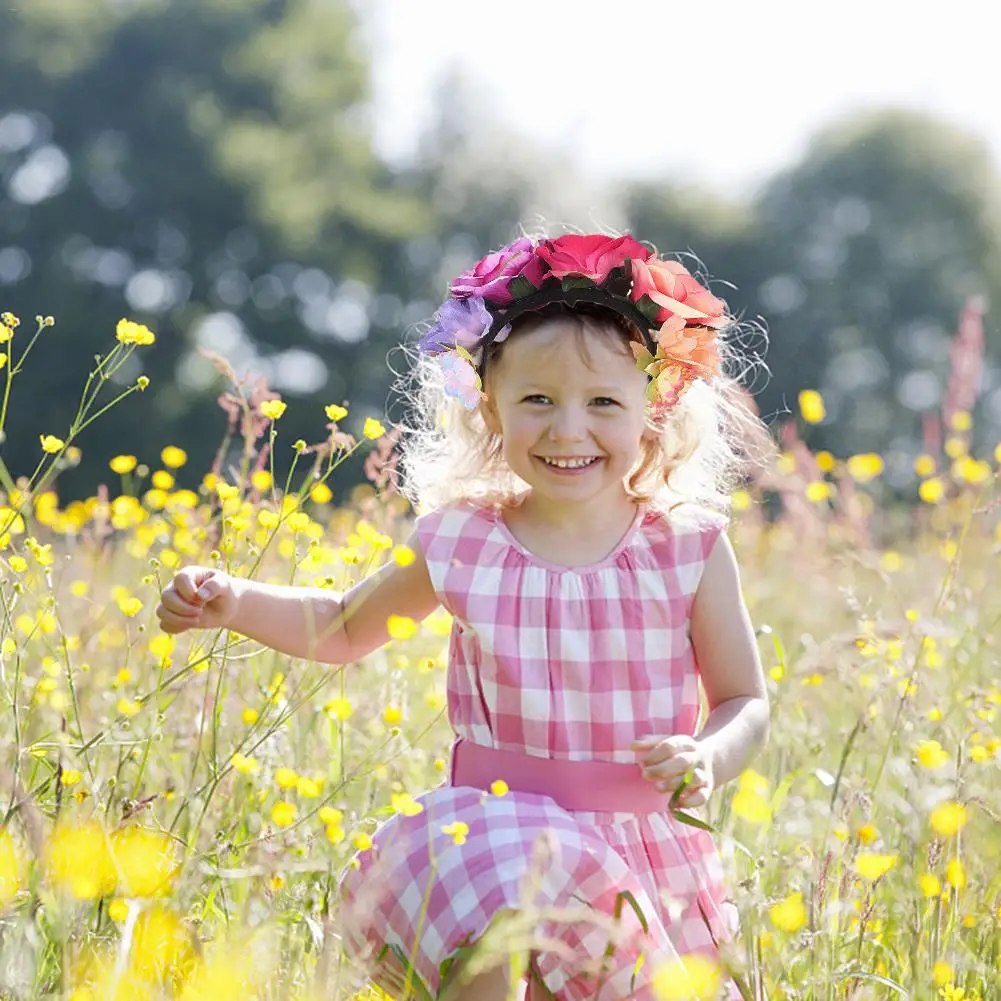 Headband Costume Rose Flower Crown Mexican Headpiece Birthday Party Decorations Kids Wedding Headwear For Bride
