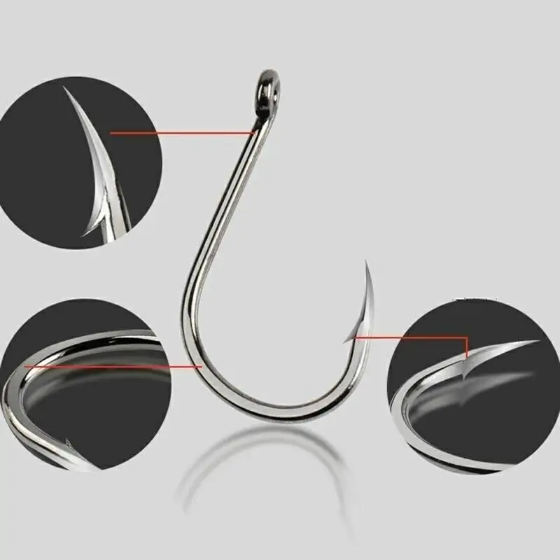 100Pcs/Box High Carbon Steel Gold/Silver Carp Fishing Bait 10 Mixed Sizes 3#-12# Sharpened Ultrapoint Fishing Hook Set