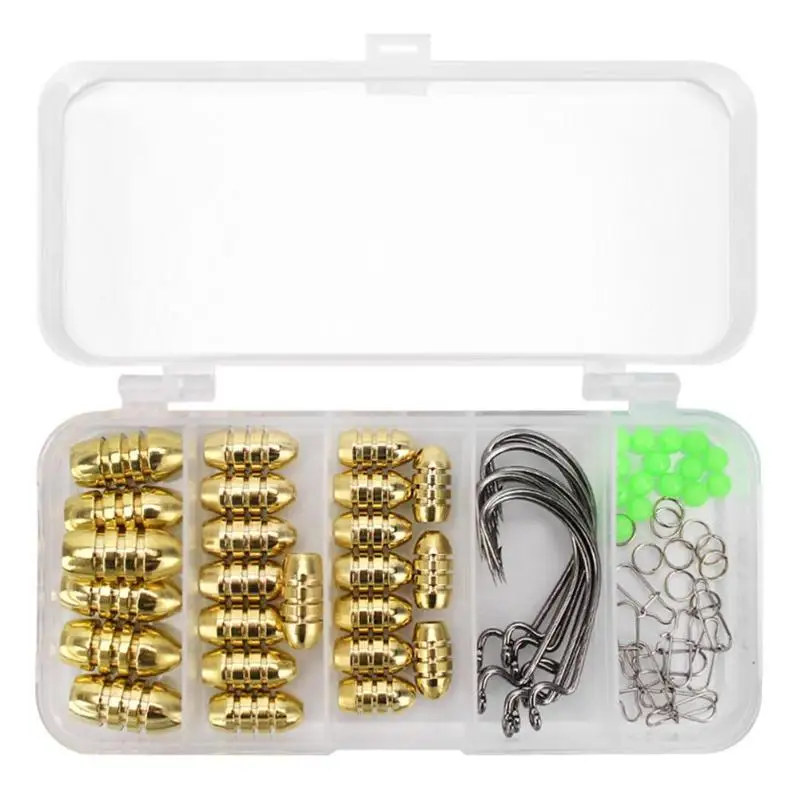 

69pcs/set Fishing Accessories Kit pesca Hooks Rings Reinforced Pin Sinker Swivel Snaps Beads Fishing Tackle Kit Box acesorios