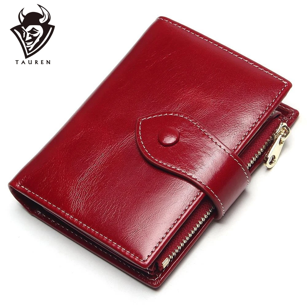 

100% Genuine Leather Women Short Wallet Female Small Walet Fashion Lady Mini Zipper Money Bag Vallet Coin Purse Card Holder