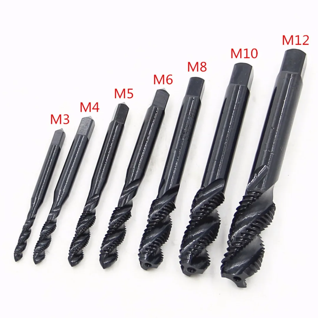 7pcs set Hss Metric Screw Thread Tap Twist Drill Bit M3 M4 M5 M6 M8 M10 