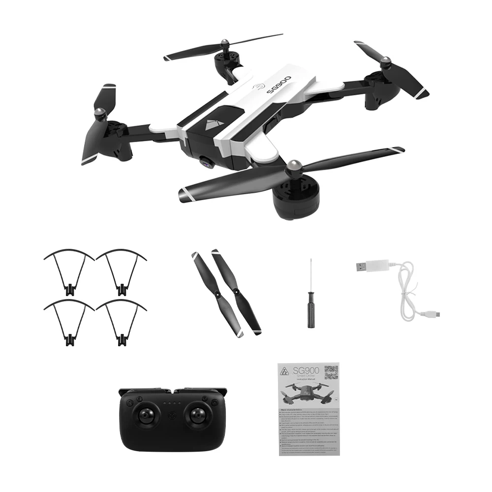 

SG900 RC Drone 720P Wifi FPV Optical Flow Positioning 22mins Gesture Photo/Video Follow Me Altitude Hold Foldable RC Quadcopter