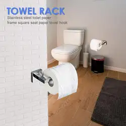 Нержавеющая сталь настенный держатель для туалетной бумаги Черный квадратный база бурения установка бумага стойки аксессуары для ванной
