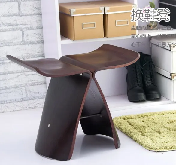 

Modern Design Wooden Leisure Stool Little multi function stool Natural Walnut Color Living Room Free Shipping Loft popular stool