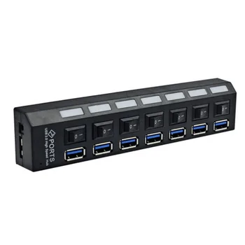 

3.0HUB 7-port USB hub high-speed line splitter usb a drag seven hub with independent switch multi-port