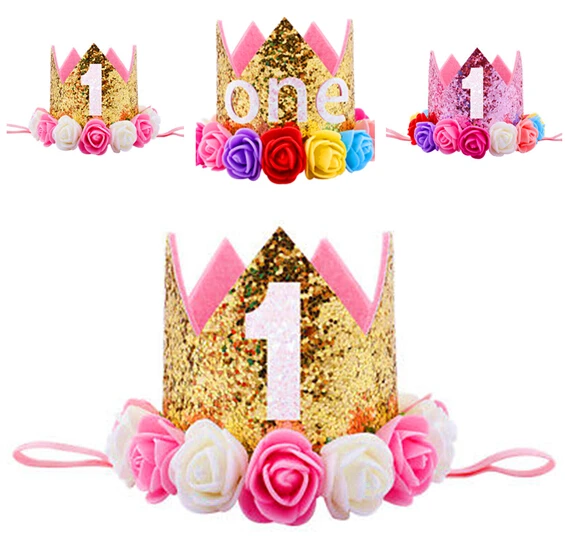 Брендовая детская шапка Multitrust с пайетками для первого дня рождения блестящая