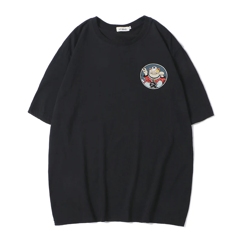 

2019 Summer top Men's New Pattern Fashion Trend Cartoon Printing Student Grey/white Color Cotton Clothing Loose T-shirts tshirt