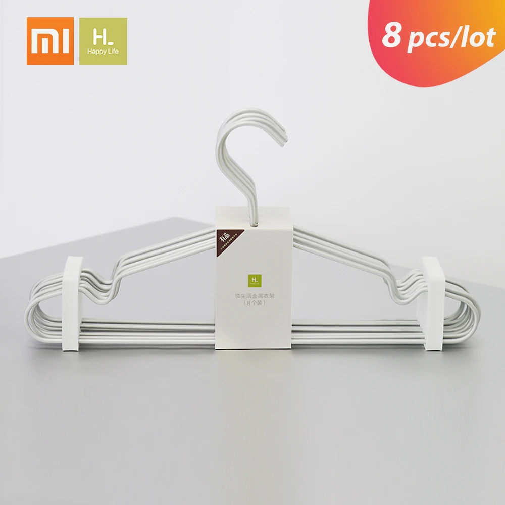 

8pcs/lot Xiaomi HL Metal Cloth Hangers Durable Antideformation Closet Skirt Dress Clothing Towel Storage Rack Payload 3kg