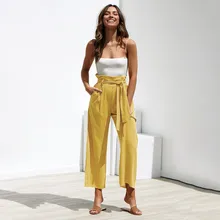 ^#Cheap Solid Four-Color Straps Sashes Wide Leg Pants Spring Summer Casual High Waist Trousers ^#Cheap Solid Four-Color Straps Sashes Wide Leg Pants Spring Summer Casual High Waist Trousers
