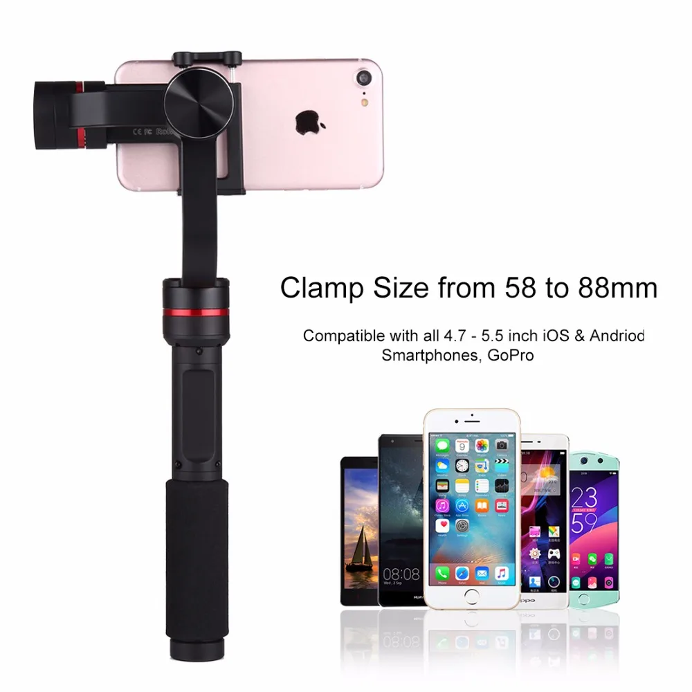 Горячая TTKK PULUZ G1 3 осевая карманная селфи телефон Gimbal Steadicam Стабилизатор зажим
