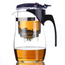 Лидер продаж 500 мл жаропрочных стеклянный чайник Набор для цветочного чая пуэр чайник-кофейник удобный офисный чайный набор 1 шт, кунг-фу