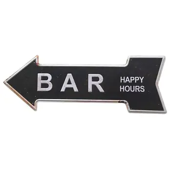 

Vintage Arrow Plate Poster Indication English Slogan for Bar Pub Decoration Cafe-04,450 x 160mm