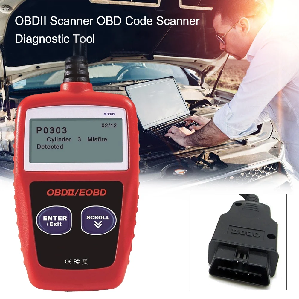 OBDII OBD сканер считыватель кодов автомобильный диагностический ошибок двигателя